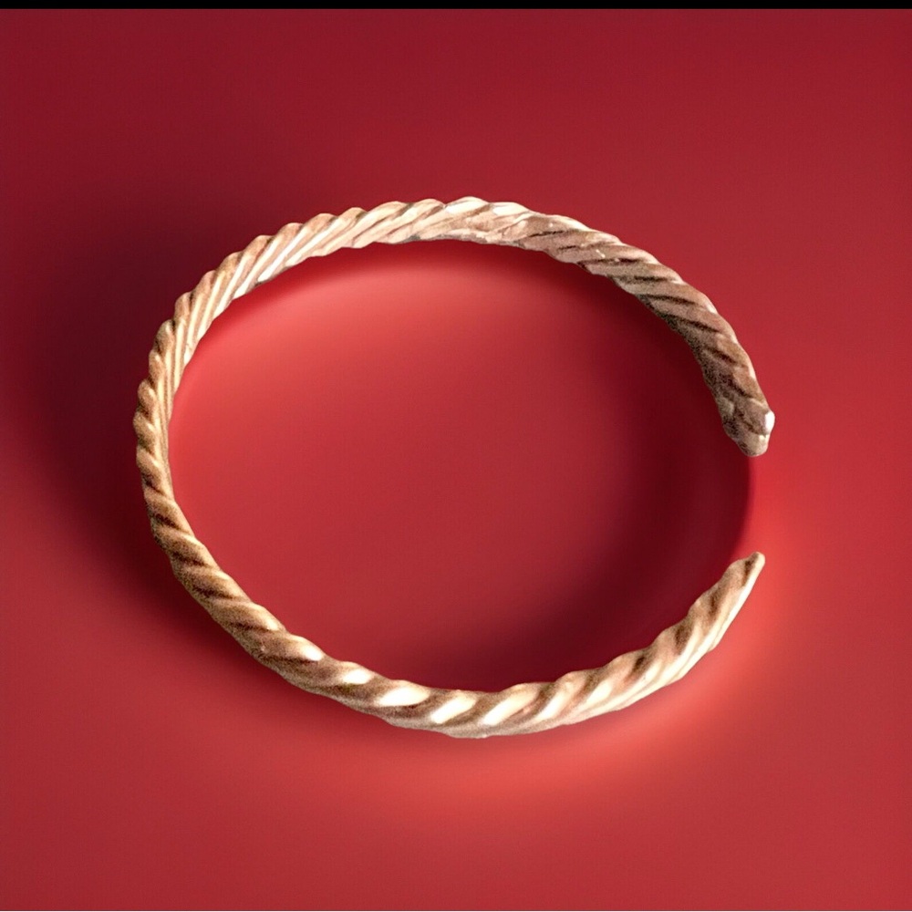 Solid Copper Twisted Rope Cuff Bracelet - Picture 4 of 7